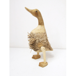 Kaczka włochata z drewna tekowego 30cm